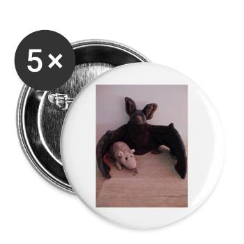 Night Wing Bat and Mouse - Buttons large 2.2''/56 mm (5-pack) - white - Front