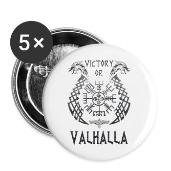 Vikings norden valhalla suède scandinavia flaga - Lot de 5 grands badges (56 mm) - blanc - Devant
