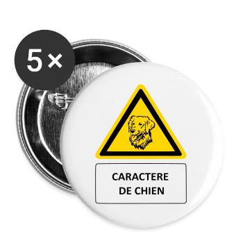 Dog character - Buttons large 2.2''/56 mm (5-pack) - white - Front