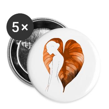Flowers Women girl fashion design art female style - Buttons large 2.2''/56 mm (5-pack) - white - Front