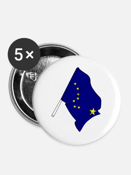 Flagge Alaska - Buttons groß 56 mm (5er Pack) - Weiß
