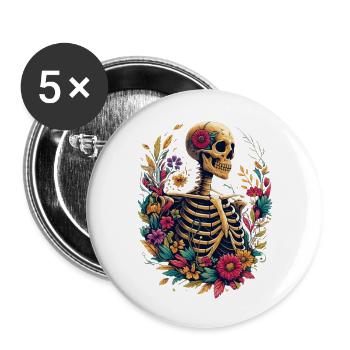 Botanical Bone - Buttons groß 56 mm (5er Pack) - Weiß - Vorne