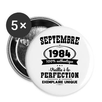 40th Anniversary - September 1984 Perfection - Buttons large 2.2''/56 mm (5-pack) - white - Front