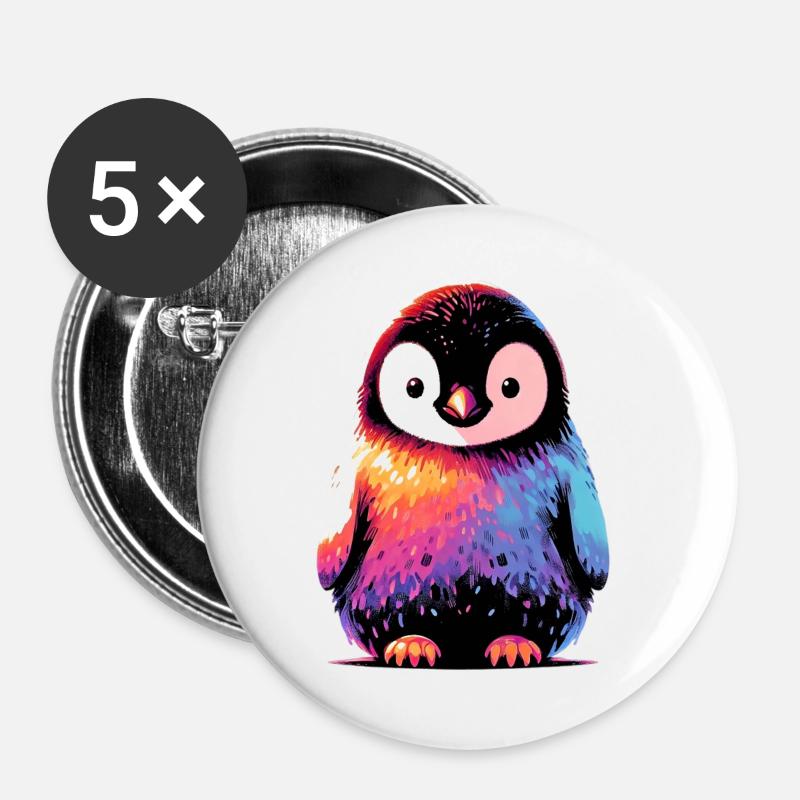 Penguin - Buttons large 2.2''/56 mm (5-pack) - white