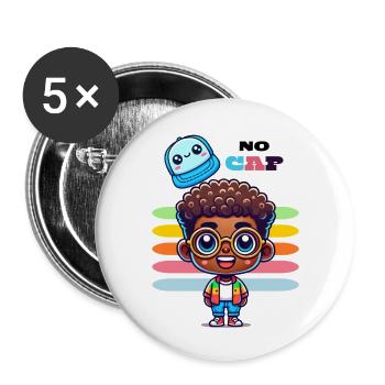 NO CAP - Buttons large 2.2''/56 mm (5-pack) - white - Front