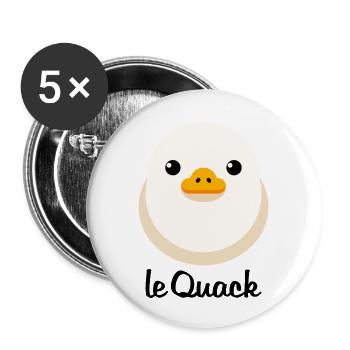 Küken Hell le Quack für helle Untergründe - Buttons groß 56 mm (5er Pack) - Weiß - Vorne