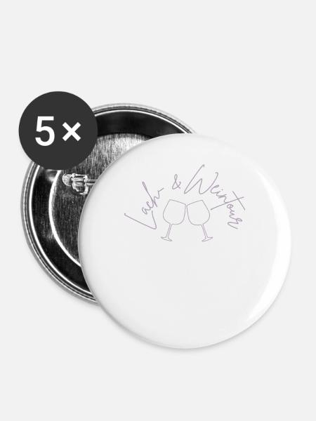 Lach und Weintour - Buttons groß 56 mm (5er Pack) - Weiß