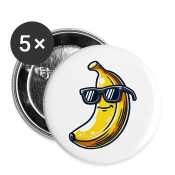 Cool Banana Fruit Lunettes de soleil d’été Fruity - Lot de 5 grands badges (56 mm) - blanc - Devant