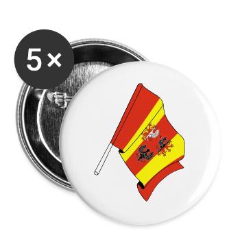 Drapeau : Lodz, Pologne - Lot de 5 grands badges (56 mm) - blanc - Devant