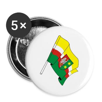 Flagge: Lubusz Polen - Buttons groß 56 mm (5er Pack) - Weiß - Vorne