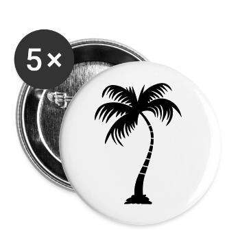 Palme - Buttons groß 56 mm (5er Pack) - Weiß - Vorne