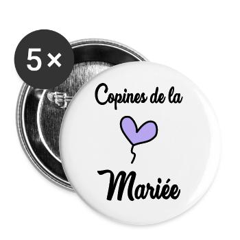 WEDDING. BRIDE-TO-BE. Bachelorette party. TEAM. TEAM MARIEE - Buttons large 2.2''/56 mm (5-pack) - white - Front
