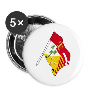 Flag province of Liège Belgium - Buttons large 2.2''/56 mm (5-pack) - white - Front