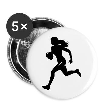 American Football Woman Silhouette - Buttons large 2.2''/56 mm (5-pack) - white - Front