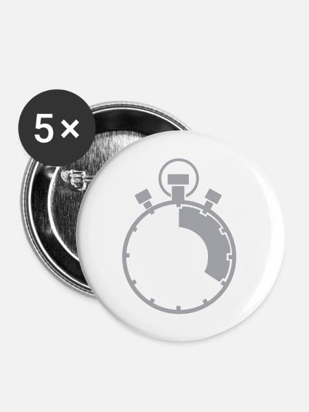 stopuhr 02 - Buttons groß 56 mm (5er Pack) - Weiß
