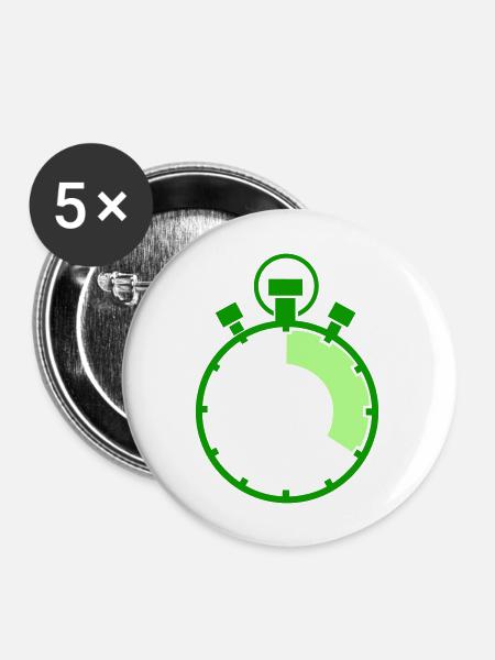 stopuhr - Buttons groß 56 mm (5er Pack) - Weiß
