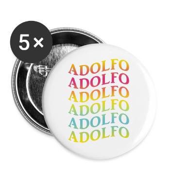 Adolfo wave effect t-shirt t-shirt gift idea - Buttons large 2.2''/56 mm (5-pack) - white - Front