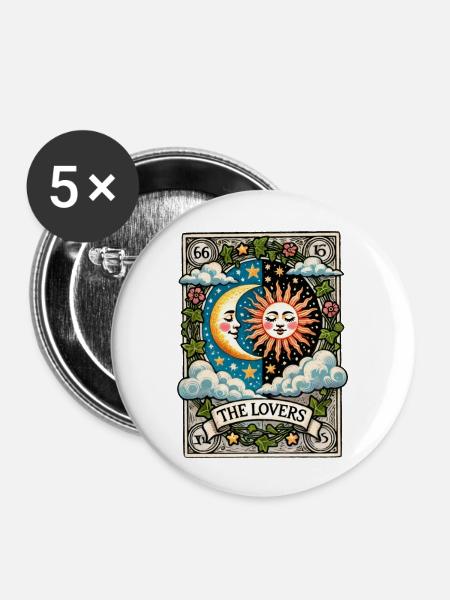 Die Liebenden - Buttons groß 56 mm (5er Pack) - Weiß