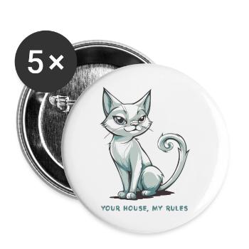 Your House, My Rules - Buttons large 2.2''/56 mm (5-pack) - white - Front