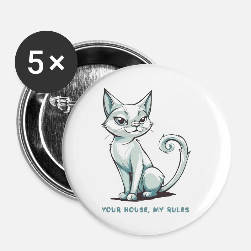 Your House, My Rules - Buttons large 2.2''/56 mm (5-pack) - white