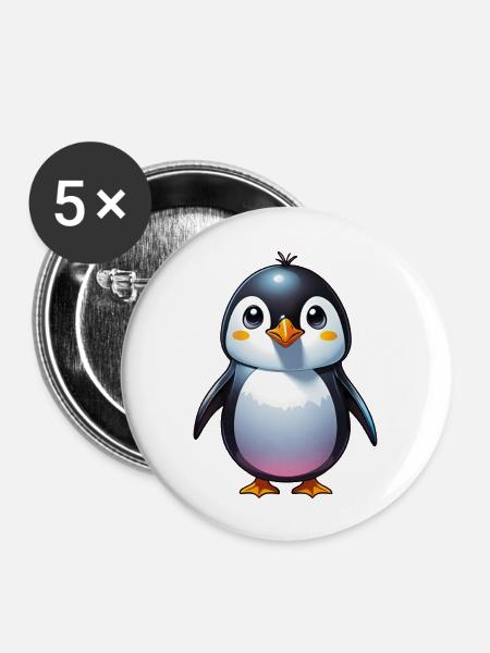 Penguin - Buttons large 2.2''/56 mm (5-pack) - white