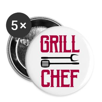 grill chef - Buttons groß 56 mm (5er Pack) - Weiß - Vorne
