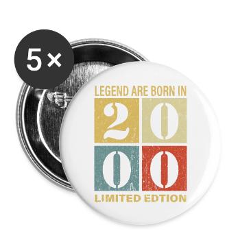 Original Calendar 2000 Vintage Birthday Rec - Buttons large 2.2''/56 mm (5-pack) - white - Front