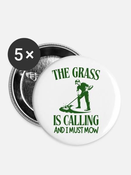 Das Gras ruft - Buttons groß 56 mm (5er Pack) - Weiß