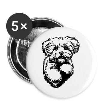 Bolonka Zwetna - Buttons groß 56 mm (5er Pack) - Weiß - Vorne