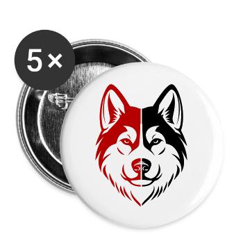 Akita Dog Head - Buttons large 2.2''/56 mm (5-pack) - white - Front