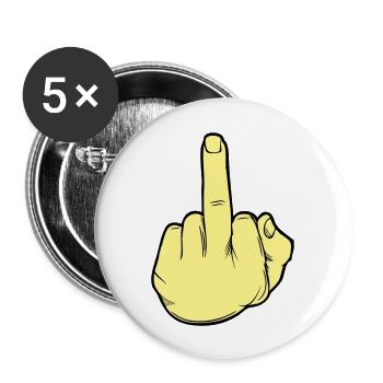 Main du Majeur 02 - Lot de 5 grands badges (56 mm) - blanc - Devant
