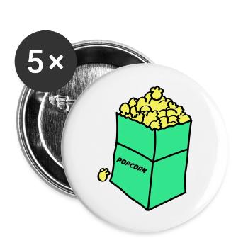 popcorn 02 - Buttons groß 56 mm (5er Pack) - Weiß - Vorne