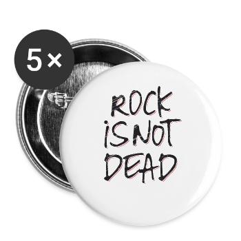 Rock is Not Dead - Ideal Gift for Rock Fans, - Buttons large 2.2''/56 mm (5-pack) - white - Front