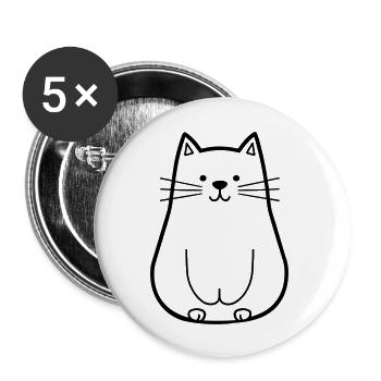 cat - Buttons large 2.2''/56 mm (5-pack) - white - Front