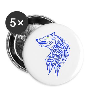 Wolf Pattern - Buttons large 2.2''/56 mm (5-pack) - white - Front