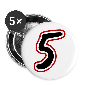 5 Number symbol - Buttons large 2.2''/56 mm (5-pack) - white - Front