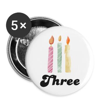 3rd Anniversary Candle - Buttons large 2.2''/56 mm (5-pack) - white - Front
