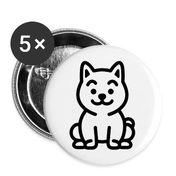 Dog - Buttons large 2.2''/56 mm (5-pack) - white - Front