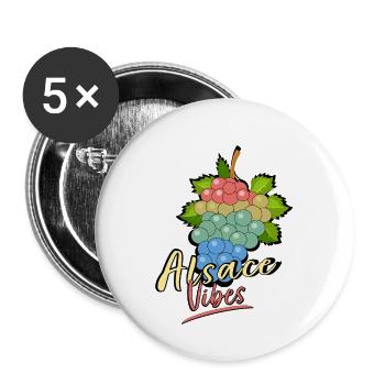 Alsace Vibes - Buttons large 2.2''/56 mm (5-pack) - white - Front