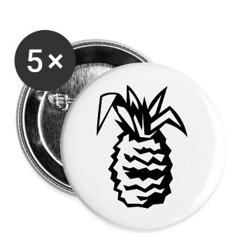 Ananas 01 - Lot de 5 grands badges (56 mm) - blanc - Devant