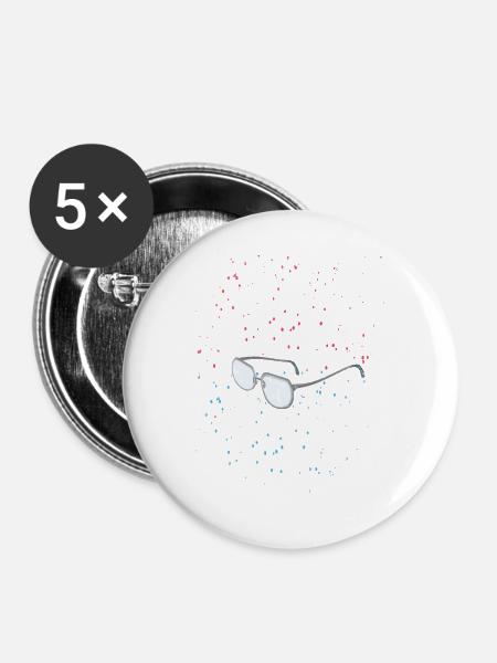 glasses in the space - Buttons groß 56 mm (5er Pack) - Weiß