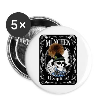 O´zapft is! - Buttons groß 56 mm (5er Pack) - Weiß - Vorne