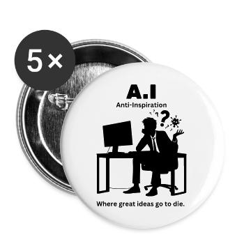 A.I - Künstliches Interesse: Vortäuschen von Begeisterung für mich - Buttons groß 56 mm (5er Pack) - Weiß - Vorne