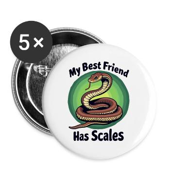 Mon meilleur ami a perdu un amoureux des serpents - Lot de 5 grands badges (56 mm) - blanc - Devant