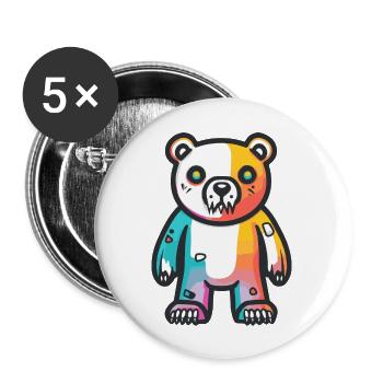 Eisbär Halloween Comic Lustig - Buttons groß 56 mm (5er Pack) - Weiß - Vorne