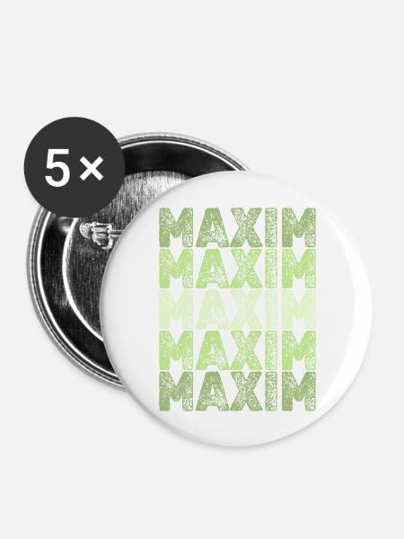 Geschenk für Maxim - Buttons groß 56 mm (5er Pack) - Weiß