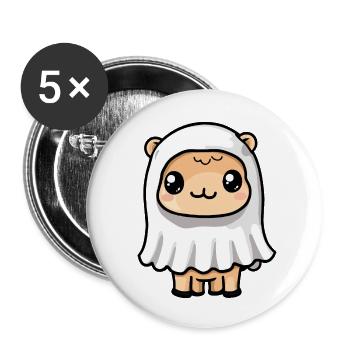 Chameau Halloween Bande dessinée Fantôme - Lot de 5 grands badges (56 mm) - blanc - Devant