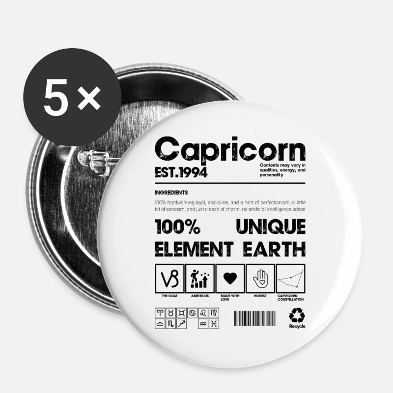 Capricorn 1994 - Buttons large 2.2''/56 mm (5-pack) - white