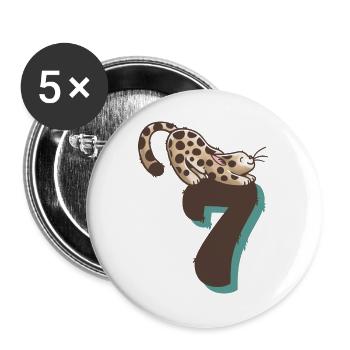 Cat Number 7 - Buttons large 2.2''/56 mm (5-pack) - white - Front