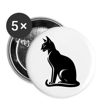 Chat abyssin - Lot de 5 grands badges (56 mm) - blanc - Devant